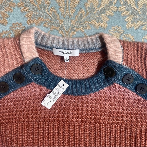 Madewell Space-Dyed Button Shoulder Pullover - Picture 6 of 8